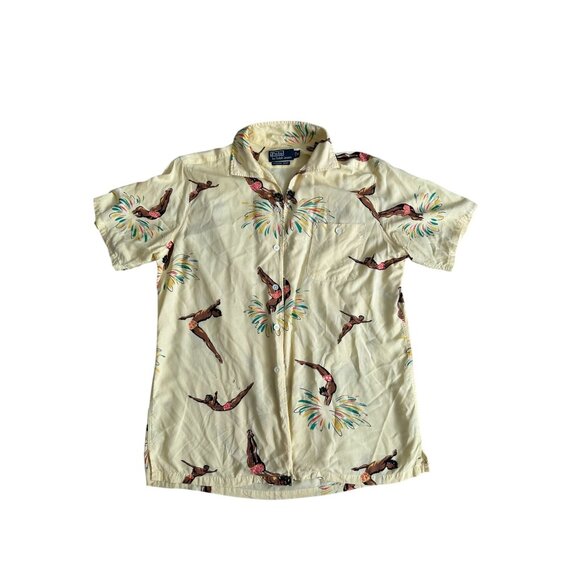 POLO RALPH LAUREN Saranac Camp Diver Short Sleeve Button Down Shirt Size Medium - Picture 8 of 8